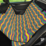 Mardi Gras Fat Tuesday Chevron Print Pet Car Back Seat Cover