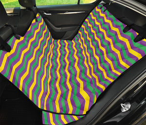 Mardi Gras Fat Tuesday Chevron Print Pet Car Back Seat Cover