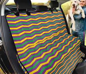 Mardi Gras Fat Tuesday Chevron Print Pet Car Back Seat Cover