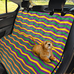 Mardi Gras Fat Tuesday Chevron Print Pet Car Back Seat Cover