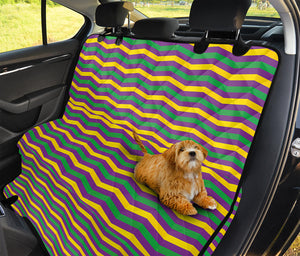 Mardi Gras Fat Tuesday Chevron Print Pet Car Back Seat Cover