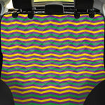 Mardi Gras Fat Tuesday Chevron Print Pet Car Back Seat Cover