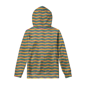 Mardi Gras Fat Tuesday Chevron Print Pullover Hoodie