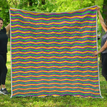 Mardi Gras Fat Tuesday Chevron Print Quilt