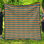 Mardi Gras Fat Tuesday Chevron Print Quilt
