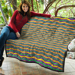 Mardi Gras Fat Tuesday Chevron Print Quilt