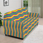 Mardi Gras Fat Tuesday Chevron Print Sofa Cover
