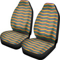 Mardi Gras Fat Tuesday Chevron Print Universal Fit Car Seat Covers