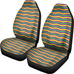 Mardi Gras Fat Tuesday Chevron Print Universal Fit Car Seat Covers