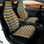 Mardi Gras Fat Tuesday Chevron Print Universal Fit Car Seat Covers