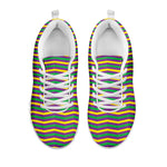 Mardi Gras Fat Tuesday Chevron Print White Sneakers