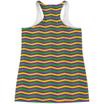 Mardi Gras Fat Tuesday Chevron Print Women's Racerback Tank Top