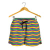 Mardi Gras Fat Tuesday Chevron Print Women's Shorts