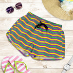 Mardi Gras Fat Tuesday Chevron Print Women's Shorts