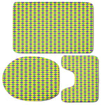 Mardi Gras Fat Tuesday Pattern Print 3 Piece Bath Mat Set