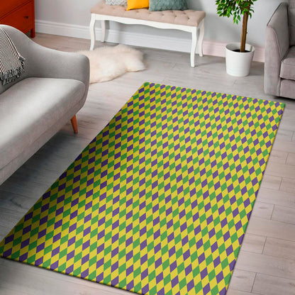 Mardi Gras Fat Tuesday Pattern Print Area Rug