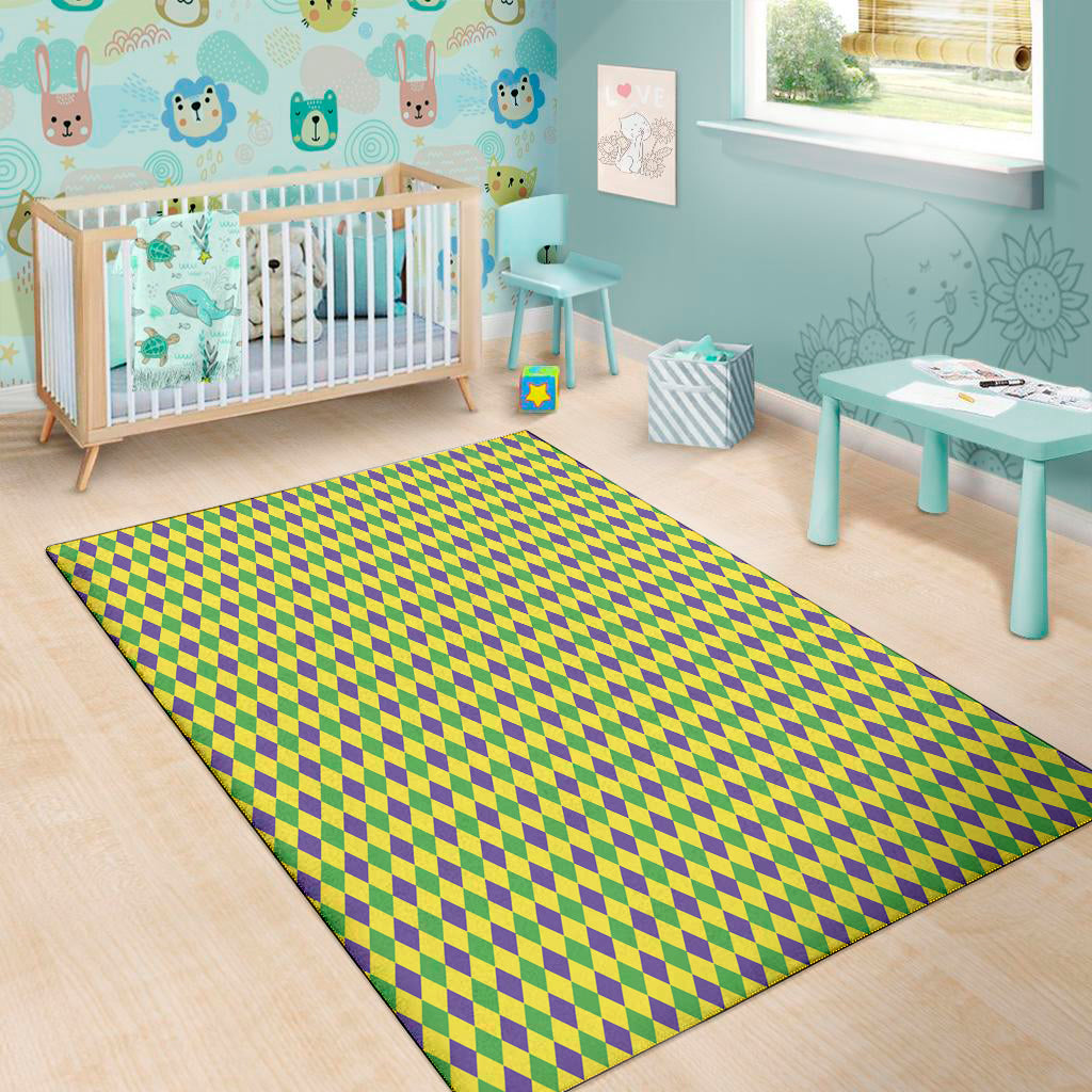 Mardi Gras Fat Tuesday Pattern Print Area Rug
