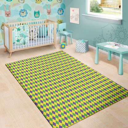 Mardi Gras Fat Tuesday Pattern Print Area Rug