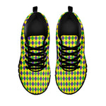Mardi Gras Fat Tuesday Pattern Print Black Sneakers