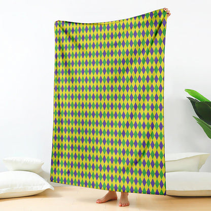 Mardi Gras Fat Tuesday Pattern Print Blanket