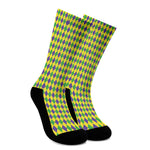 Mardi Gras Fat Tuesday Pattern Print Crew Socks