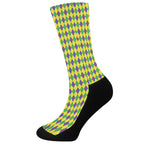 Mardi Gras Fat Tuesday Pattern Print Crew Socks