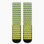 Mardi Gras Fat Tuesday Pattern Print Crew Socks
