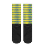 Mardi Gras Fat Tuesday Pattern Print Crew Socks