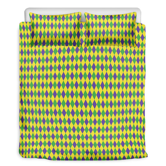 Mardi Gras Fat Tuesday Pattern Print Duvet Cover Bedding Set