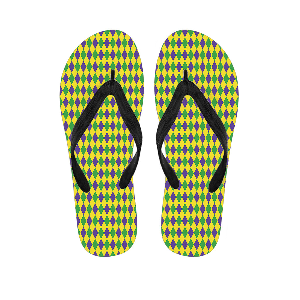 Mardi Gras Fat Tuesday Pattern Print Flip Flops