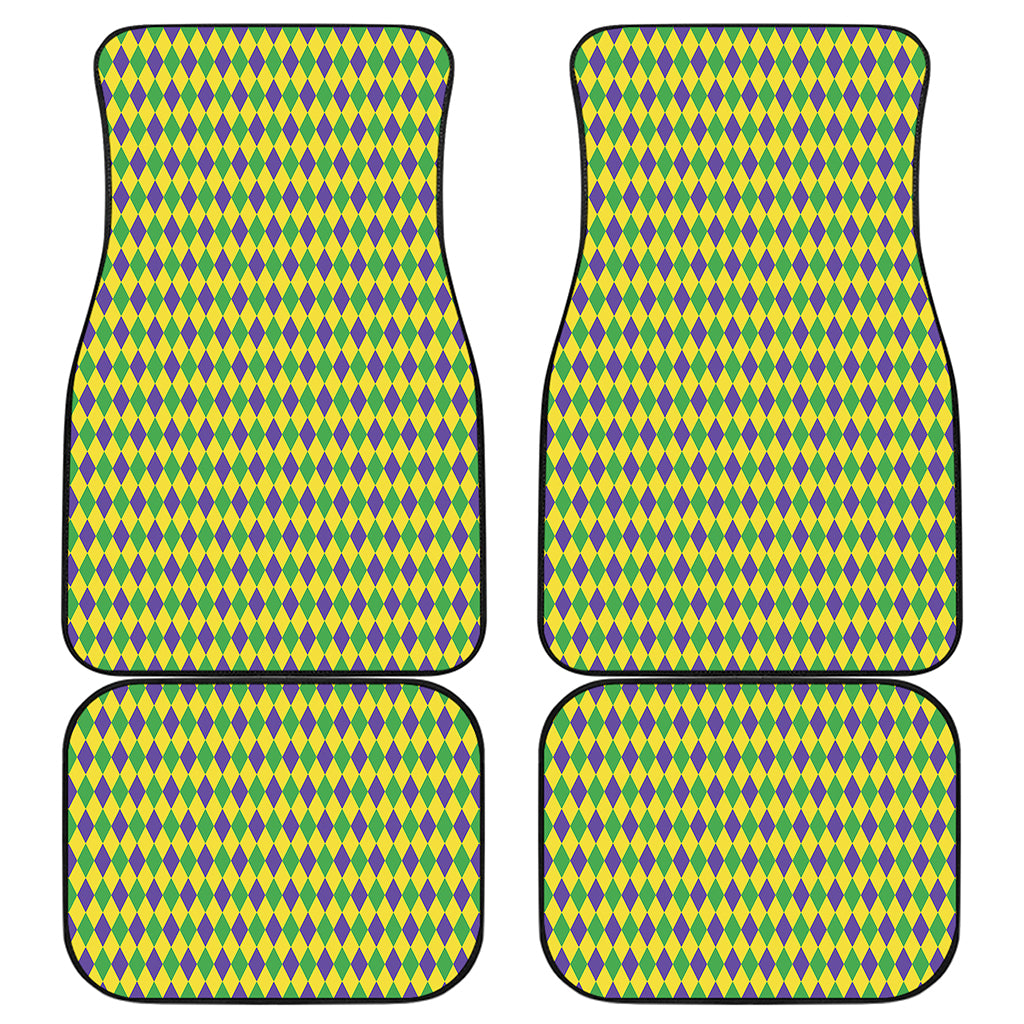 Mardi Gras Fat Tuesday Pattern Print Front and Back Car Floor Mats