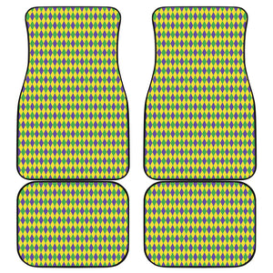 Mardi Gras Fat Tuesday Pattern Print Front and Back Car Floor Mats