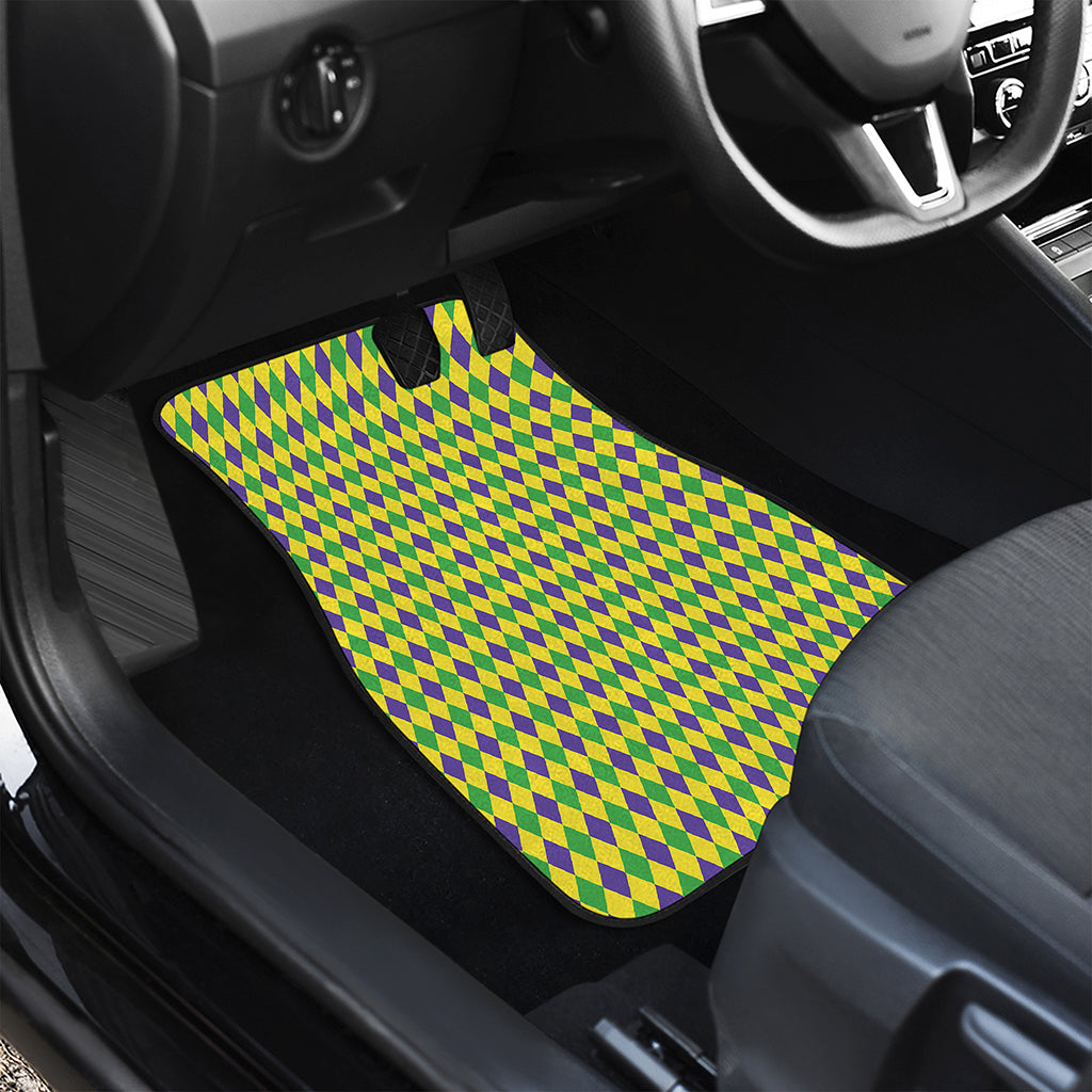 Mardi Gras Fat Tuesday Pattern Print Front and Back Car Floor Mats