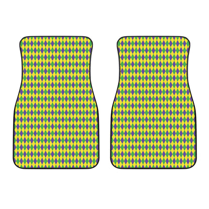 Mardi Gras Fat Tuesday Pattern Print Front Car Floor Mats