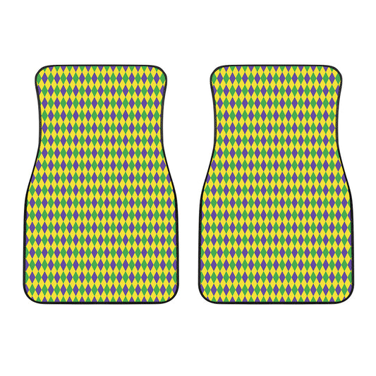 Mardi Gras Fat Tuesday Pattern Print Front Car Floor Mats