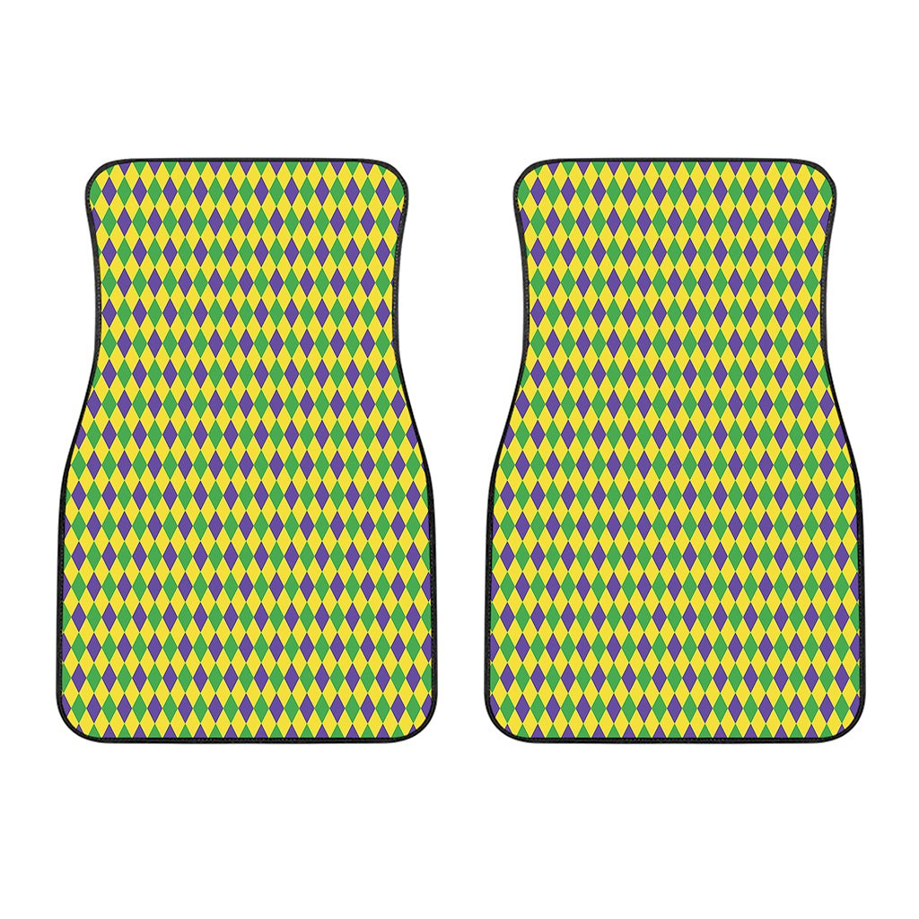 Mardi Gras Fat Tuesday Pattern Print Front Car Floor Mats