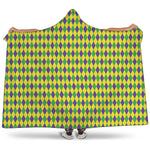 Mardi Gras Fat Tuesday Pattern Print Hooded Blanket