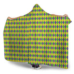 Mardi Gras Fat Tuesday Pattern Print Hooded Blanket