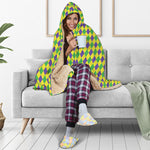 Mardi Gras Fat Tuesday Pattern Print Hooded Blanket
