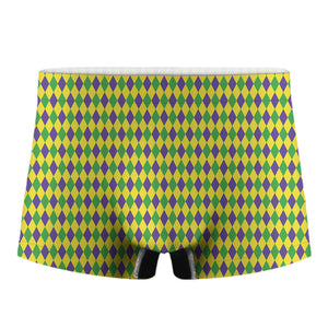 Mardi Gras Fat Tuesday Pattern Print Men's Boxer Briefs