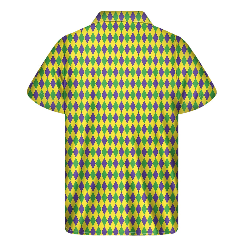 Mardi Gras Fat Tuesday Pattern Print Men's Short Sleeve Shirt