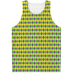 Mardi Gras Fat Tuesday Pattern Print Men's Tank Top
