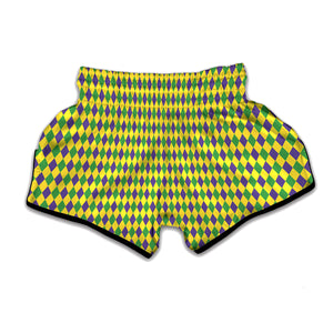 Mardi Gras Fat Tuesday Pattern Print Muay Thai Boxing Shorts