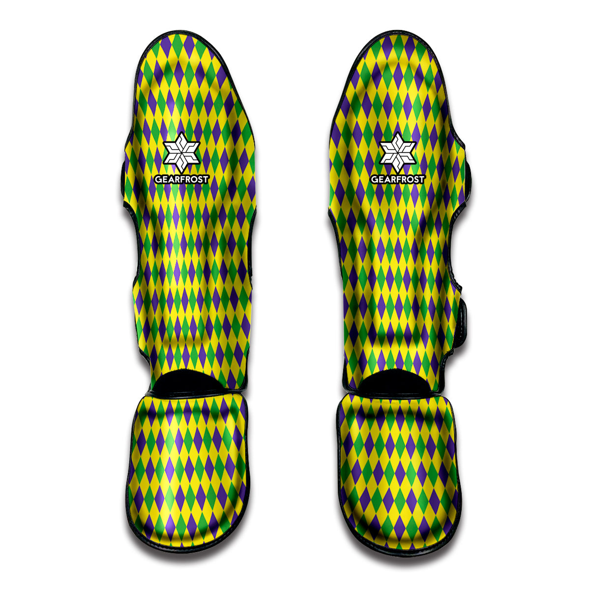 Mardi Gras Fat Tuesday Pattern Print Muay Thai Shin Guard