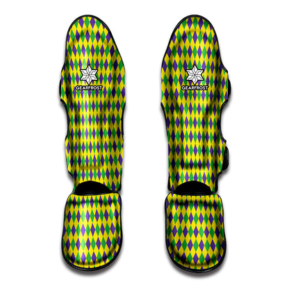 Mardi Gras Fat Tuesday Pattern Print Muay Thai Shin Guard