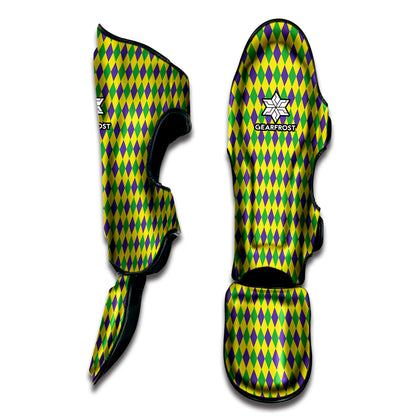 Mardi Gras Fat Tuesday Pattern Print Muay Thai Shin Guard