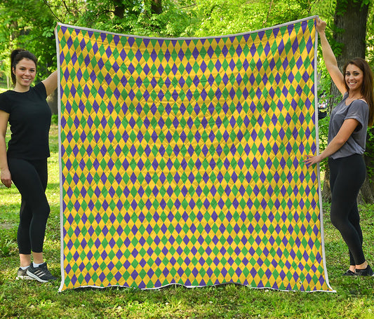 Mardi Gras Fat Tuesday Pattern Print Quilt