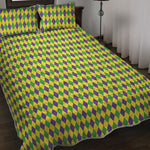 Mardi Gras Fat Tuesday Pattern Print Quilt Bed Set
