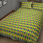 Mardi Gras Fat Tuesday Pattern Print Quilt Bed Set