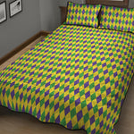 Mardi Gras Fat Tuesday Pattern Print Quilt Bed Set